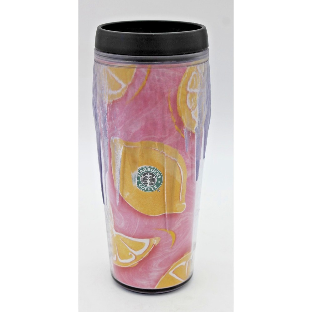 Starbucks Barista 2002 Ltd Ed Pink Citrus Travel Cup Tumbler Ice Texture 16 oz